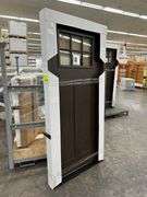 Dark Walnut, Ext Fiberglass, 330 W/6 Lite 22"x16", Clear Glass,36"x80", LH