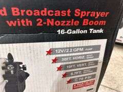 ATV Broadcast and Spot Sprayer with 2-Nozzle Boom-- 16-Gallon Capacity, 2.2 GPM, 12 Volts