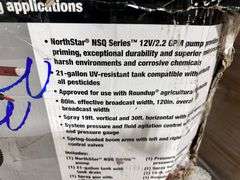 Tow-Behind Trailer Boom Broadcast and Spot Sprayer, 21 Gallons, 2.2 GPM, 12 Volt DC