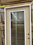 Exterior Full Decorative Glass Fiberglass Door 36"x80" LH