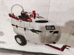 Tow-Behind Trailer Boom Broadcast and Spot Sprayer, 31 Gallons, 2.2 GPM, 12 Volt DC