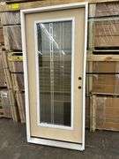 Exterior Full Decorative Glass Fiberglass Door 36"x80" LH