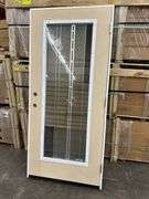 Exterior Full Decorative Glass Fiberglass Door 36"x80" LH