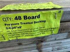 Pressure Treated Decking 5/4"x6"x8'