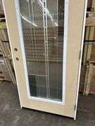 Exterior Full Decorative Glass Fiberglass Door 36"x80" LH