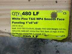 White Pine T&G WP4 Smooth Face Paneling 1"x6"x6'
