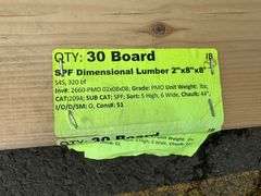SPF Dimensional Lumber 2"x8"x8'