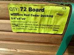 Western Red Cedar Decking 5/4"x4"x6'
