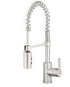 Brushed Nickle Commercial Style Pull-down Kitchen Faucet