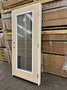 Exterior Full Decorative Glass Fiberglass Door 36"x80" LH