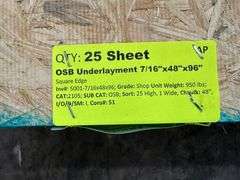 OSB Underlayment 7/16"x48"x96"