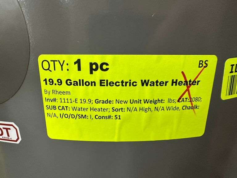 19.9 Gallon Electric Water Heater