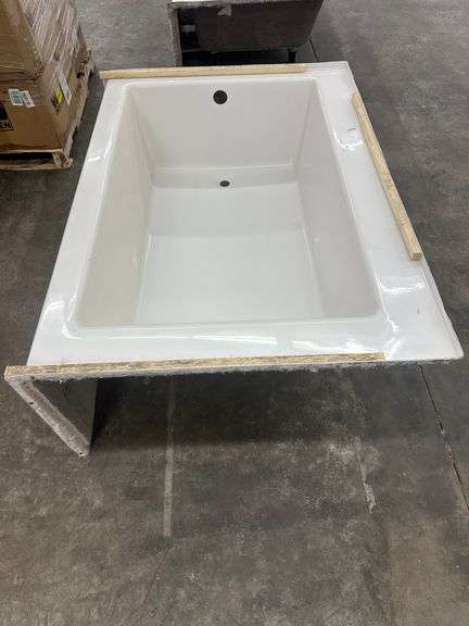Acryl Alcove Left-Hand Drain Whirlpool Bathtub in White 60"x43"x21 1/2"