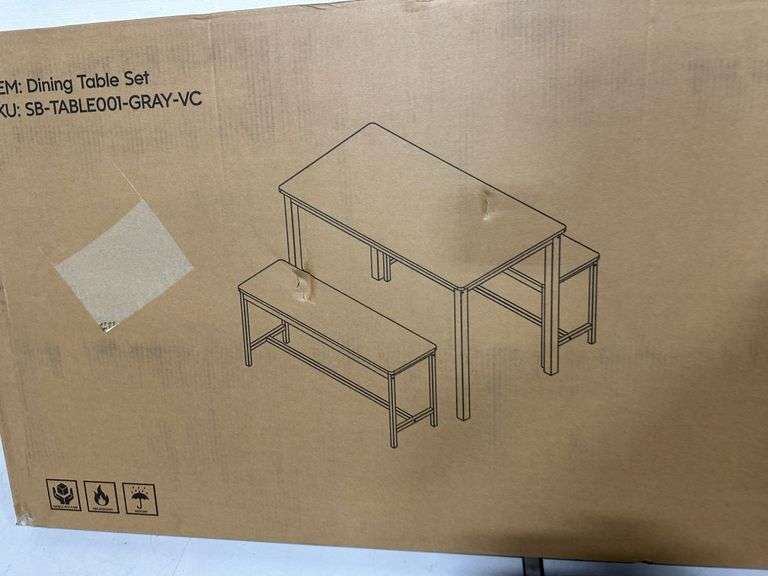 3-Piece Bench Style Dining Furniture Set