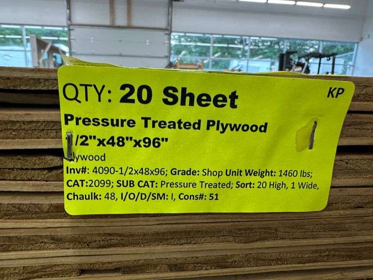 Pressure Treated Plywood 1/2"x48"x96"