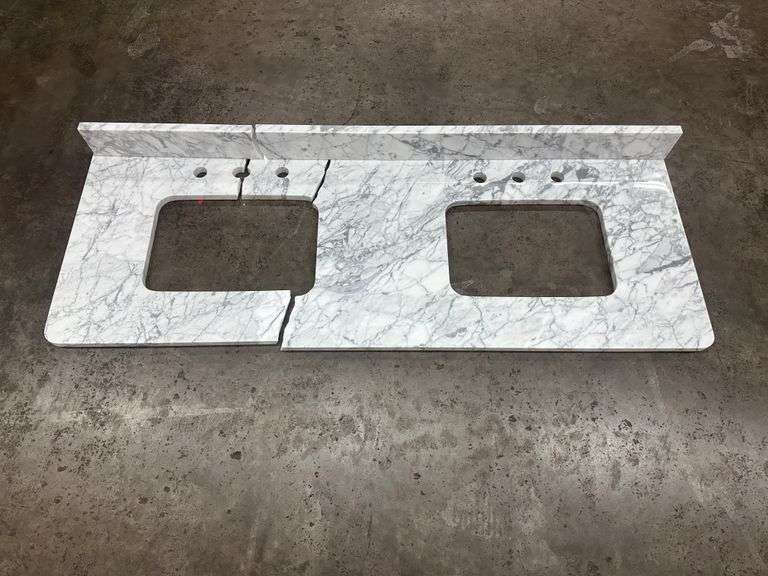 Carrara Marble Double Basin Vanity Top 60"x22"