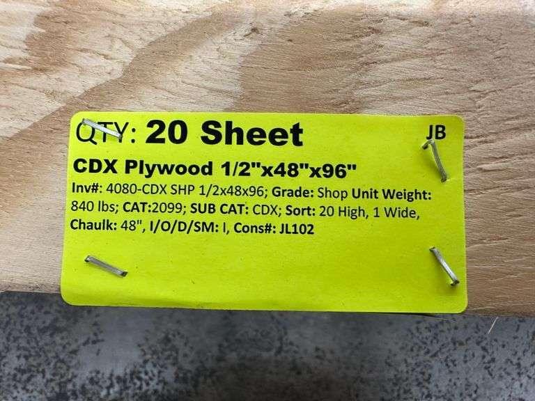 CDX Plywood 1/2"x48"x96"