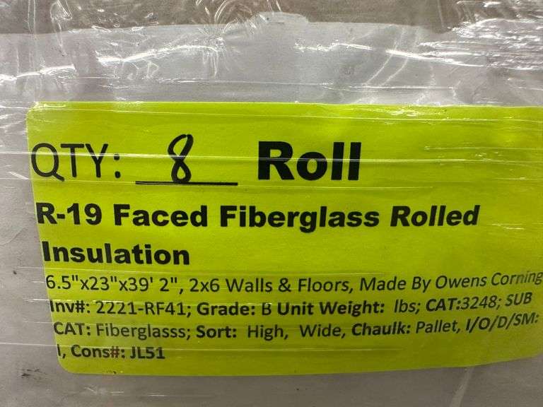 R-19 Faced Fiberglass Rolled Insulation