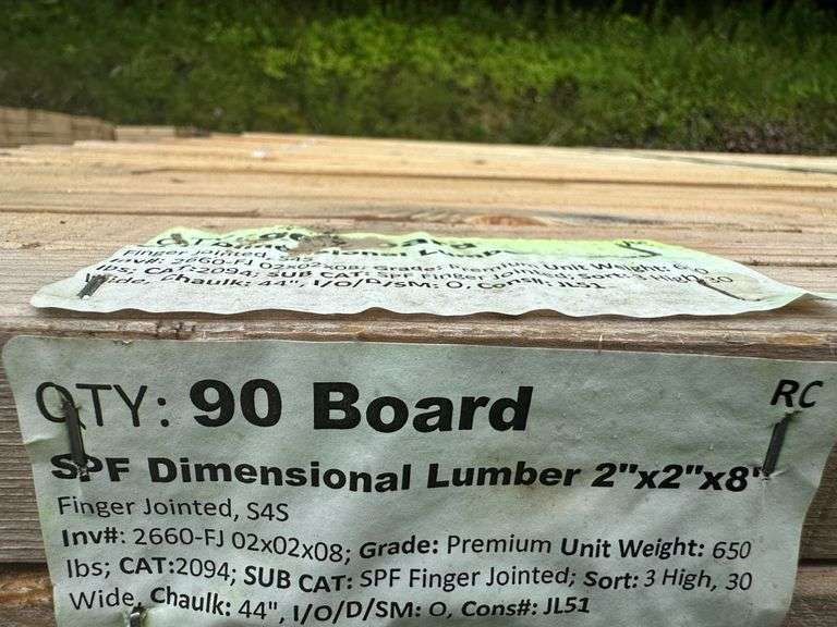 SPF Dimensional Lumber 2"x2"x8'