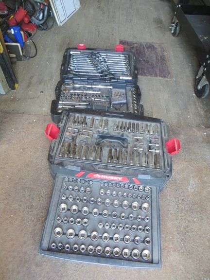 Husky Tool Box w/ Sockets, Wrenches & Bits