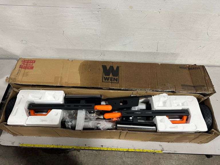 WEN Collapsible Rolling Miter Saw Stand with 3 Onboard Outlets