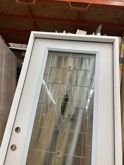 White Fiberglass, Decorative Entrance Door 36"x80", Right Hand