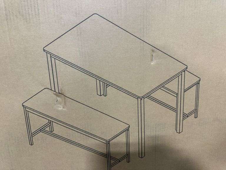 3-Piece Bench Style Dining Furniture Set