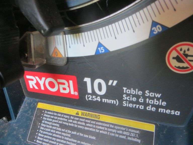 Ryobi 10" Table Saw on Stand w/ 2 New Blades