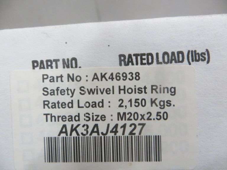 Two Actek Swivel Hoist Rings M20 x 2.50 Thread Size Lambrecht