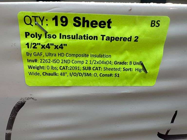 Poly ISO Insulation Tapered 2 1/2"x4'x4'