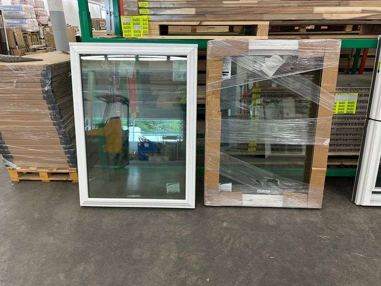 2 White Vinyl Picture Windows 35.75"x48"