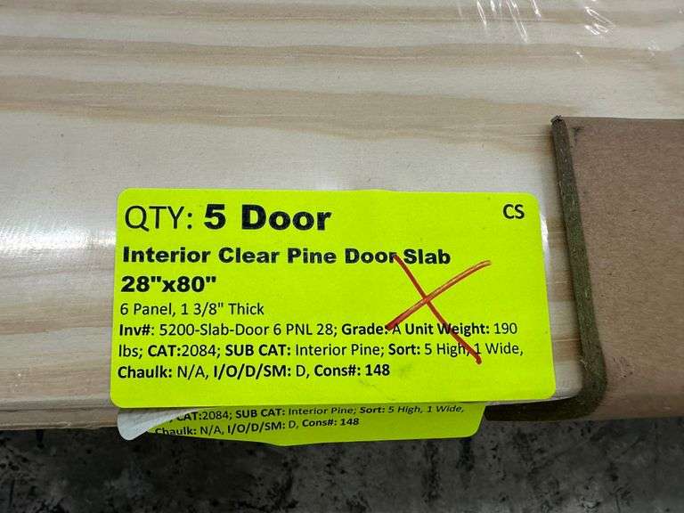 Interior Clear Pine Door Slab 28"x80"