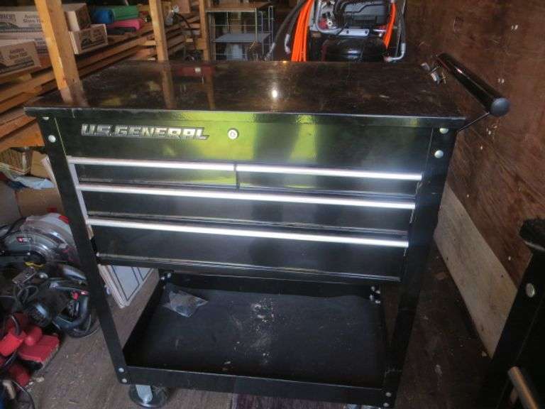 U.S. General Rolling Tool Cart w/ 4 Drawers & Keys
