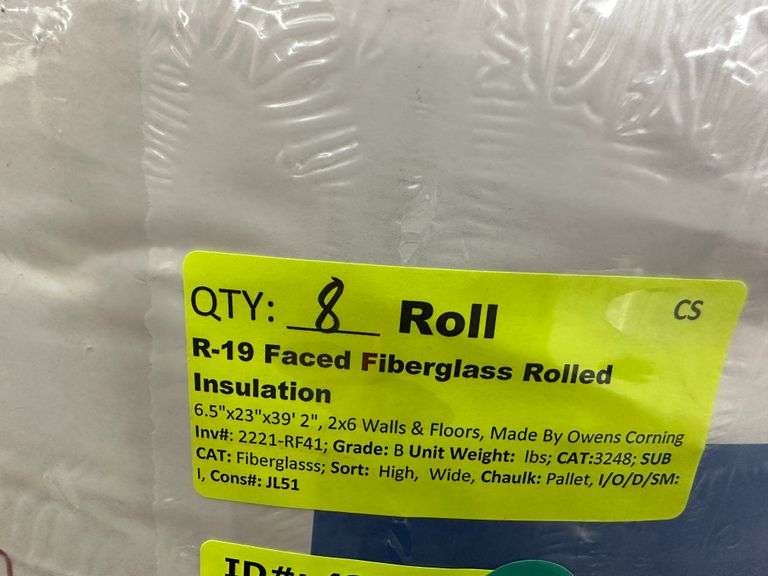 R-19 Faced Fiberglass Rolled Insulation
