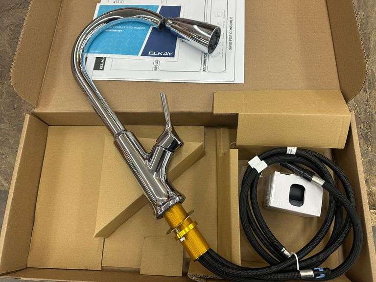Chrome, Single Hole Faucet, Pull Down Spray Handle and Forward Only Lever