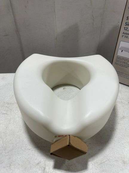 Medline 5" Raised Toilet Seat with Lock, No Arms, White, 400 lb Capacity