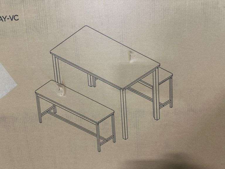 3-Piece Bench Style Dining Furniture Set