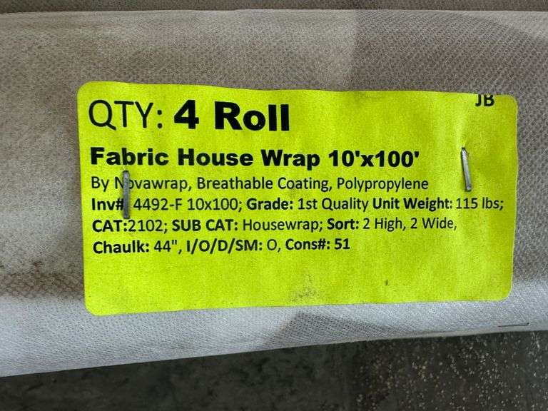 Fabric House Wrap 10'x100'