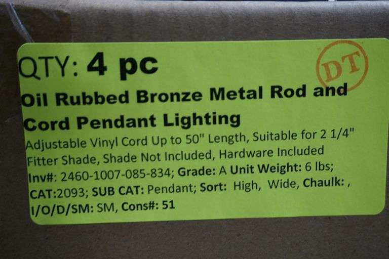 Oil Rubbed Bronze Metal Rod And Cord Pendant Lighting