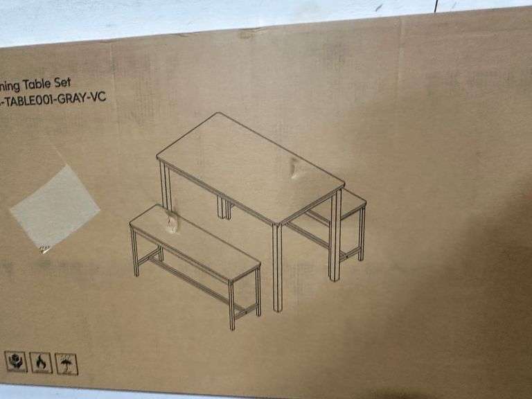 3-Piece Bench Style Dining Furniture Set