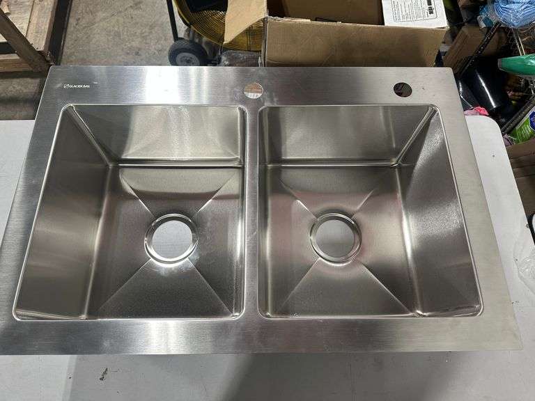 Dolancourt Tight Radius 33 in. Drop-In 50/50 Double Bowl Sink