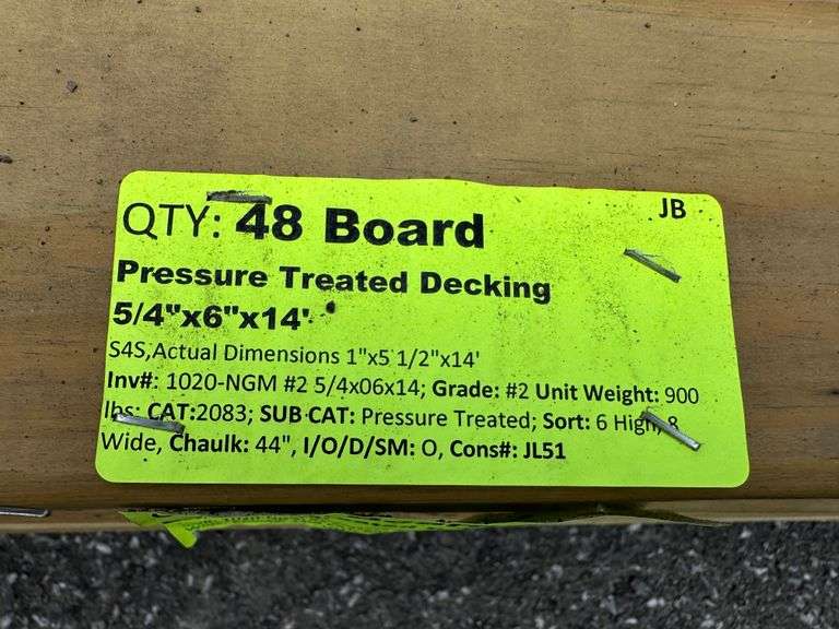 Pressure Treated Decking 5/4"x6"x14'