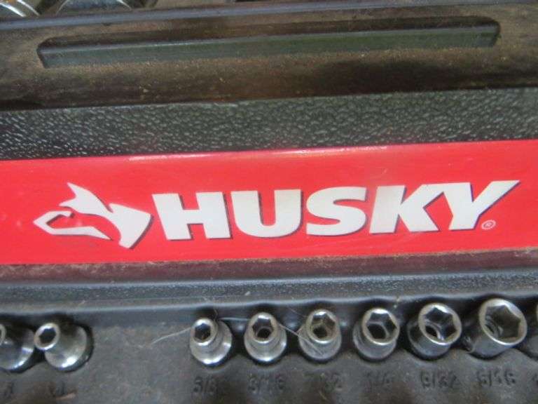 Husky Tool Box w/ Sockets, Wrenches & Bits