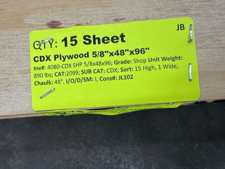 CDX Plywood 5/8"x48"x96"
