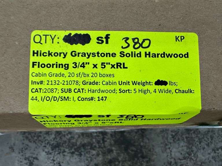 Hickory Graystone Solid Hardwood Flooring 3/4"x5"xRL