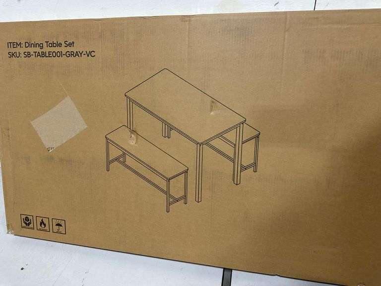 3-Piece Bench Style Dining Furniture Set
