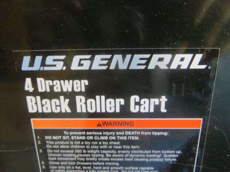 U.S. General Rolling Tool Cart w/ 4 Drawers & Keys