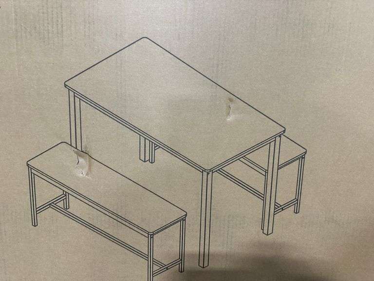 3-Piece Bench Style Dining Furniture Set