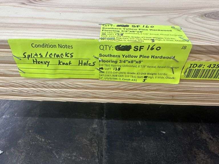 Southern Yellow Pine Hardwood Flooring 3/4"x8"x8'