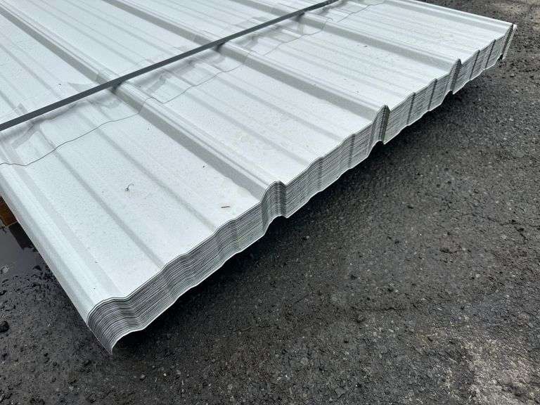 White Corrugated Metal Panel 3'x16'